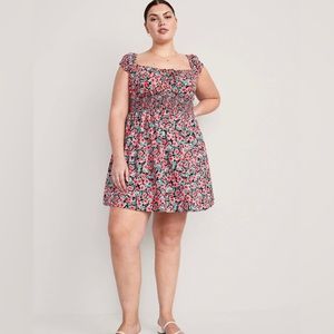 Old Navy Waist-Defined Floral Mini Dress XL